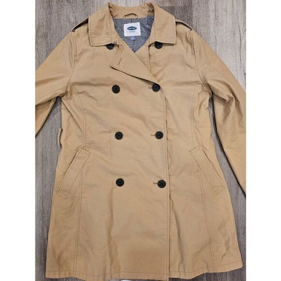 Old Navy Trench Coat Size Medium Tan - Picture 11 of 13